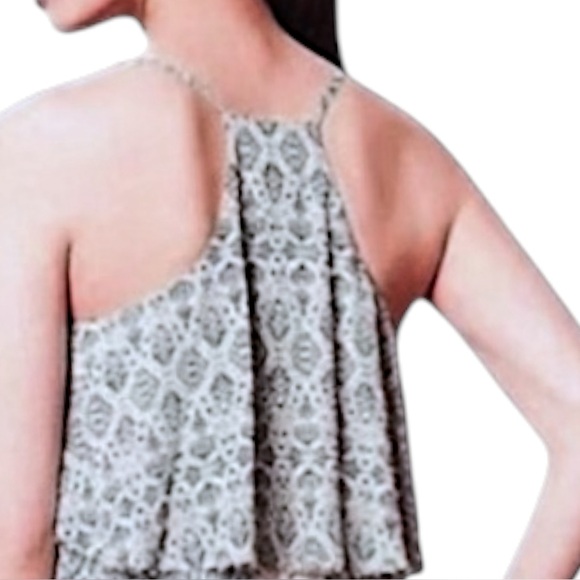 $168 Anthropologie Maxi Dress 6 Medium Silver Balls Trim Halter Tiered Bodice - Picture 9 of 16